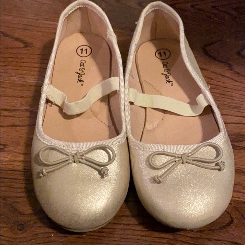 Gold Ballet Flats 🥿 Toddler Girls Size 11